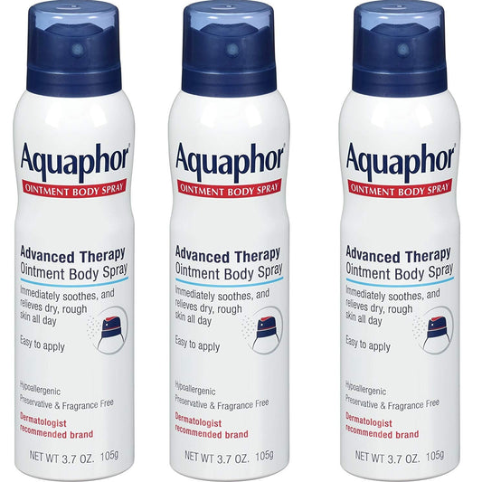 Aquaphor Ointment Body Spray being applied to skin for lasting hydration.