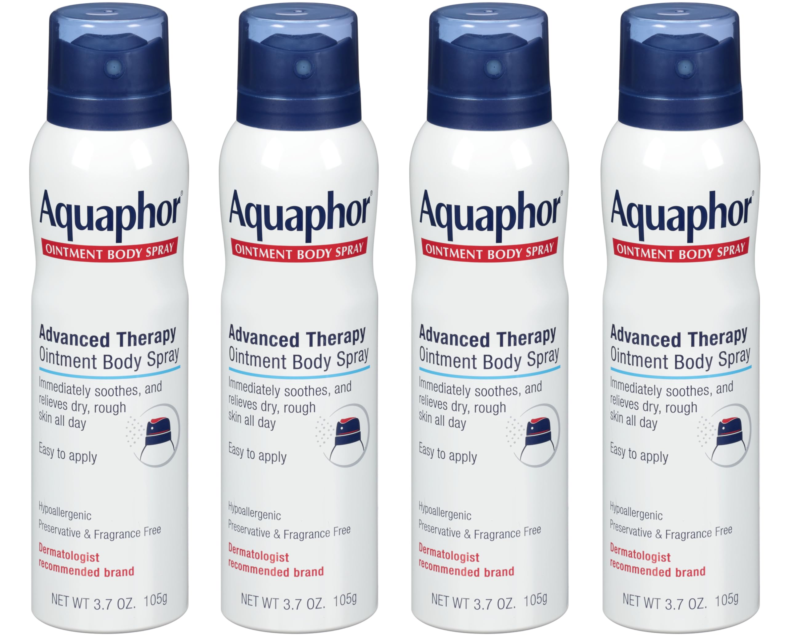 Aquaphor Ointment Body Spray provides even, continuous coverage for arms and legs.