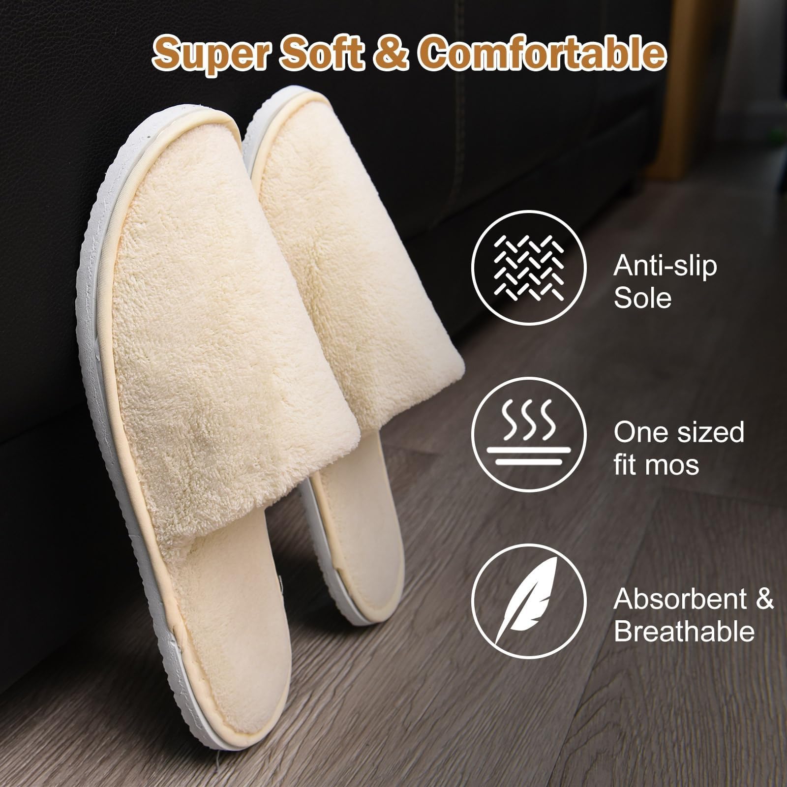 AQUEENLY anti-slip EVA sole with textured bottom for safer indoor use.
