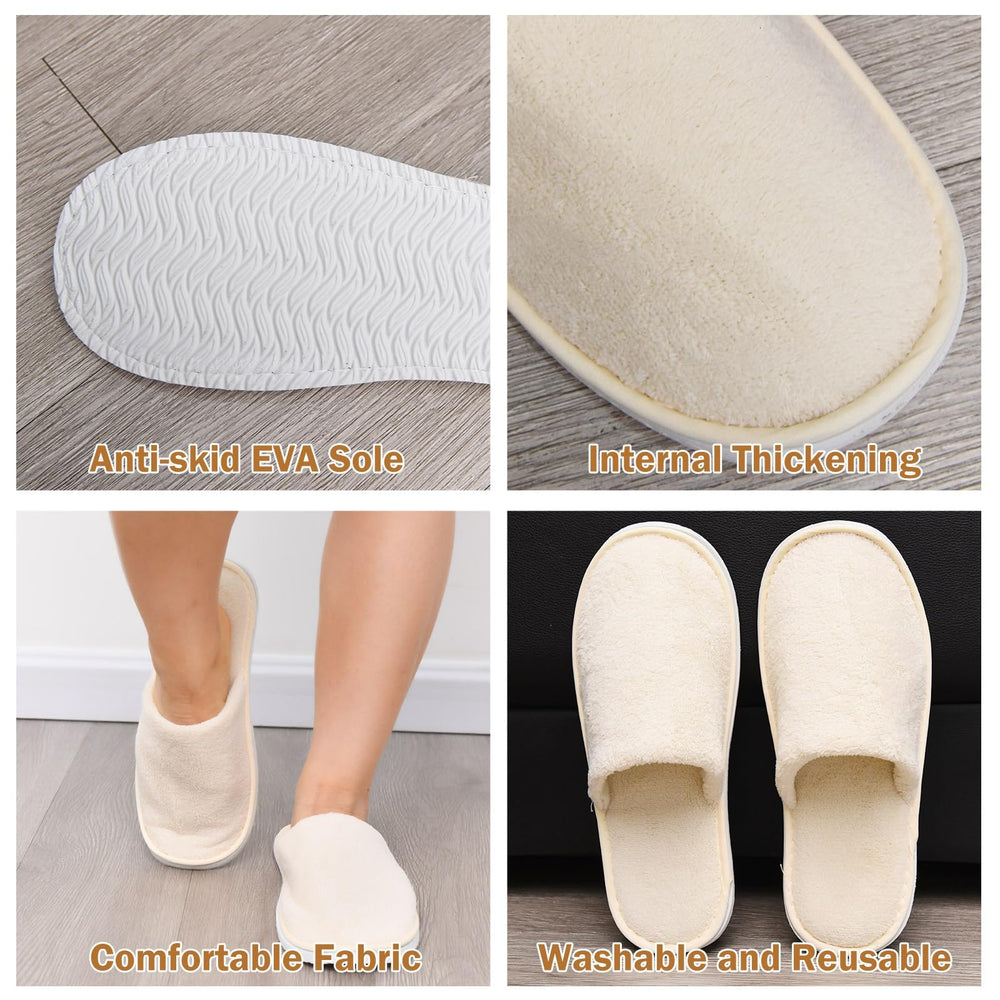 AQUEENLY unisex disposable slippers ideal for hotels, spas, and travel.