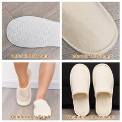 AQUEENLY unisex disposable slippers ideal for hotels, spas, and travel.