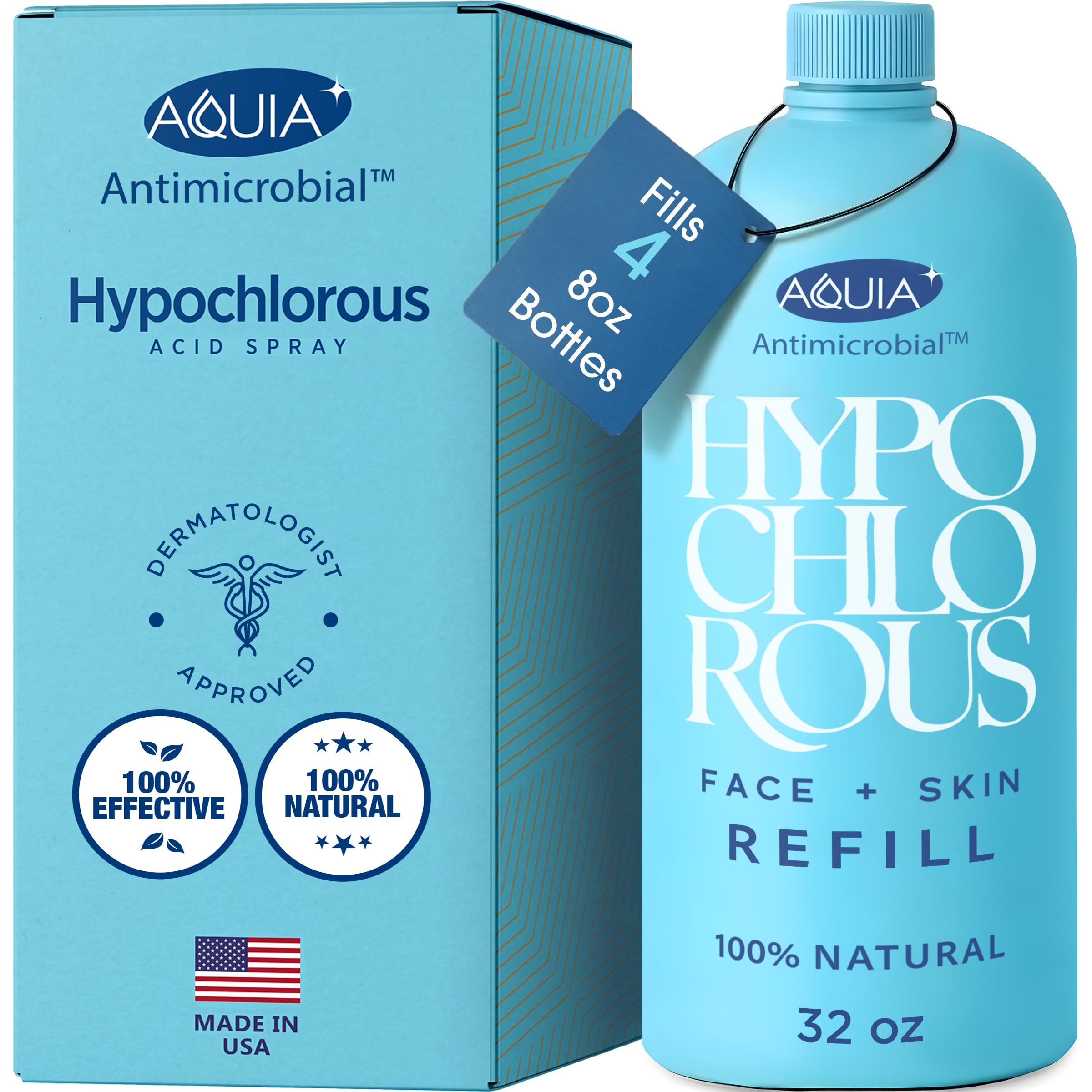 Aquia Hypochlorous Acid Spray bottle for facial cleansing and skin refreshment.