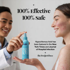 Close-up mist on skin from Aquia spray, gentle and refreshing.