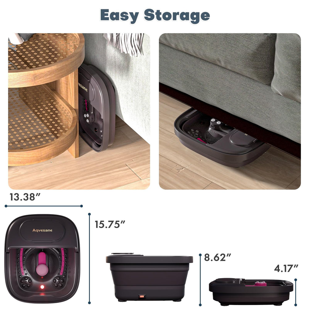 Aqvesane stable foot bath design with support rod prevents collapse during use