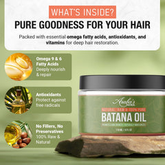 Organic Honduran Batana oil being poured onto scalp for nourishment.