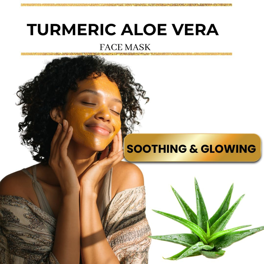 ArabelsNaturals Turmeric Aloe Mask swatch highlights brightening formula.