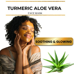 ArabelsNaturals Turmeric Aloe Mask swatch highlights brightening formula.