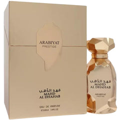 ARABIYAT Mahd Al Dahab 100ml bottle with a woody fresh scent for daily or evening wear.