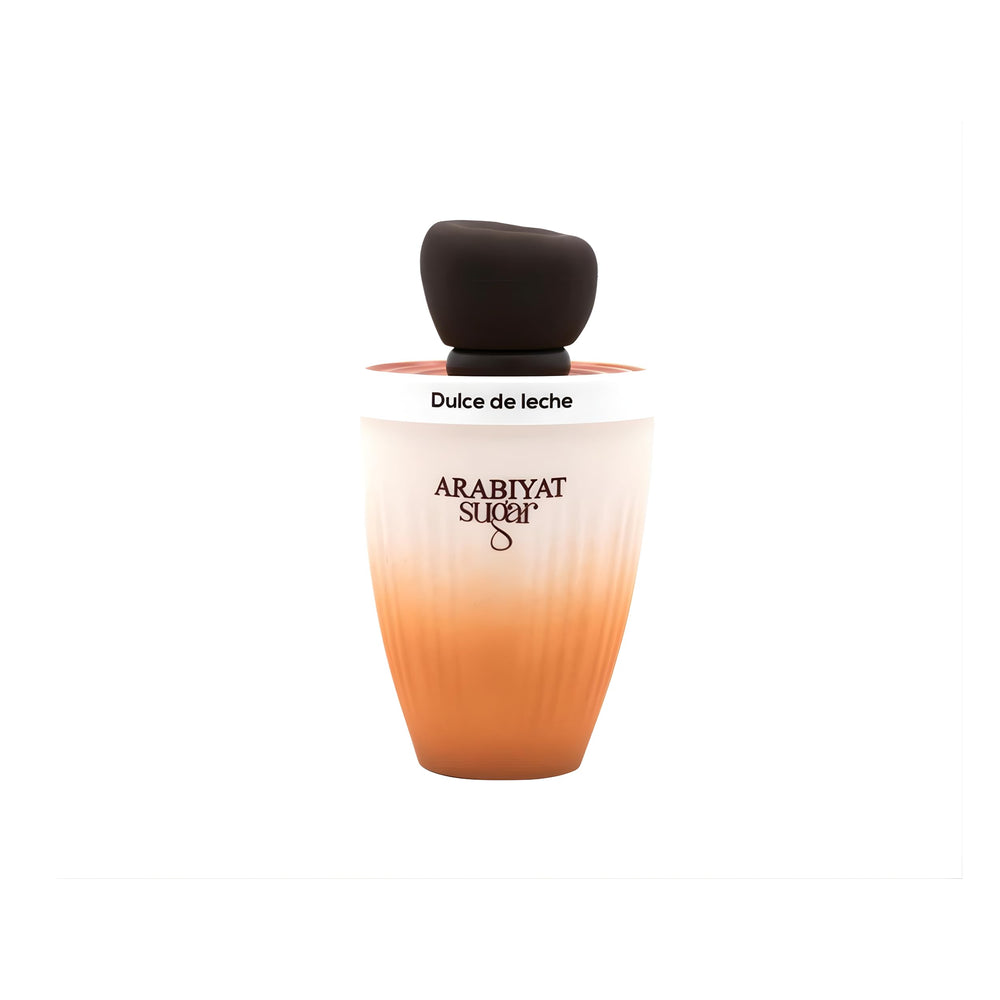 Close up of Arabiyat Sugar Dulce De Leche EDP cap highlighting premium packaging