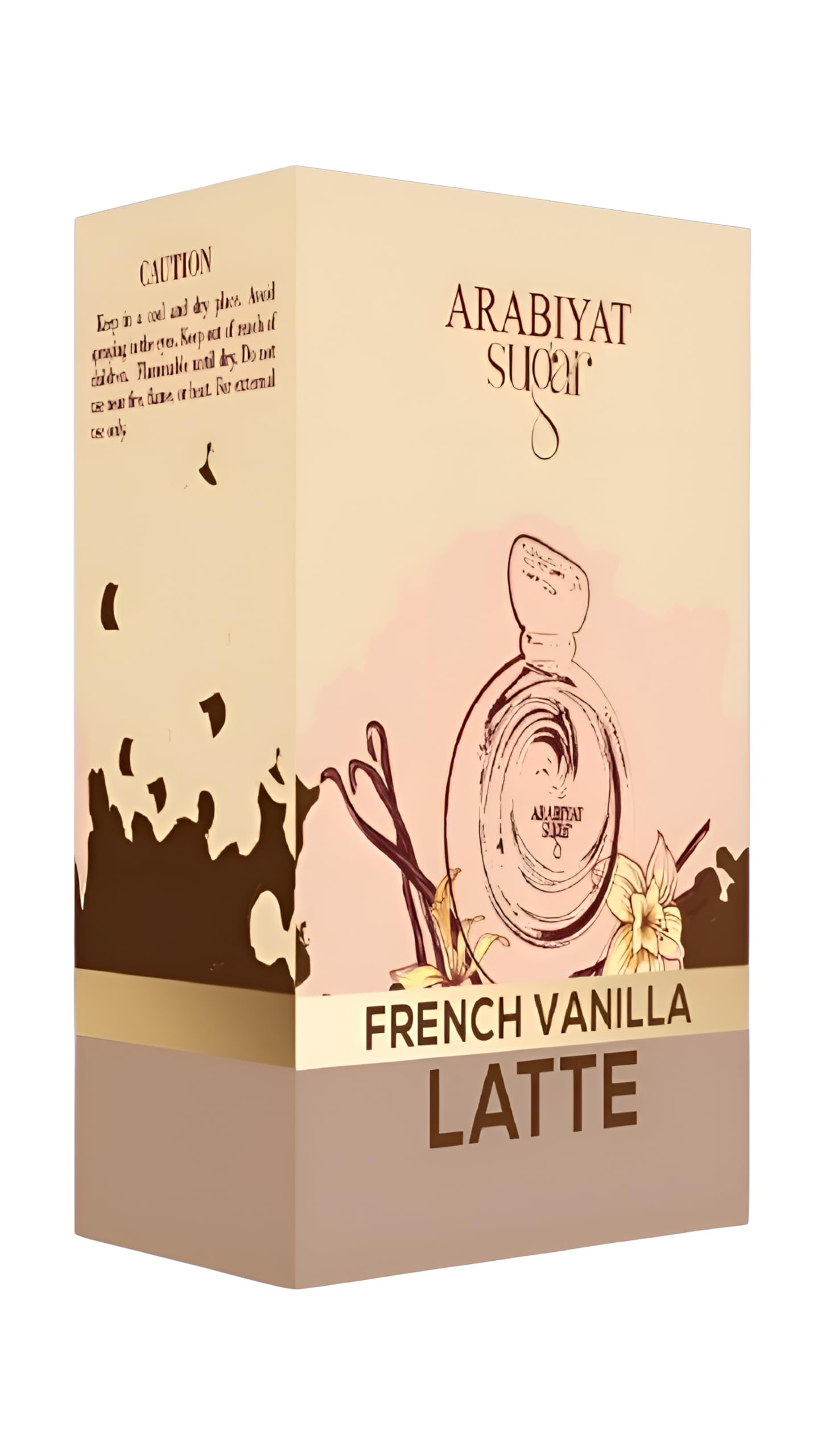 Arabiyat Sugar French Vanilla Latte on dresser evokes daytime grace and evening allure.