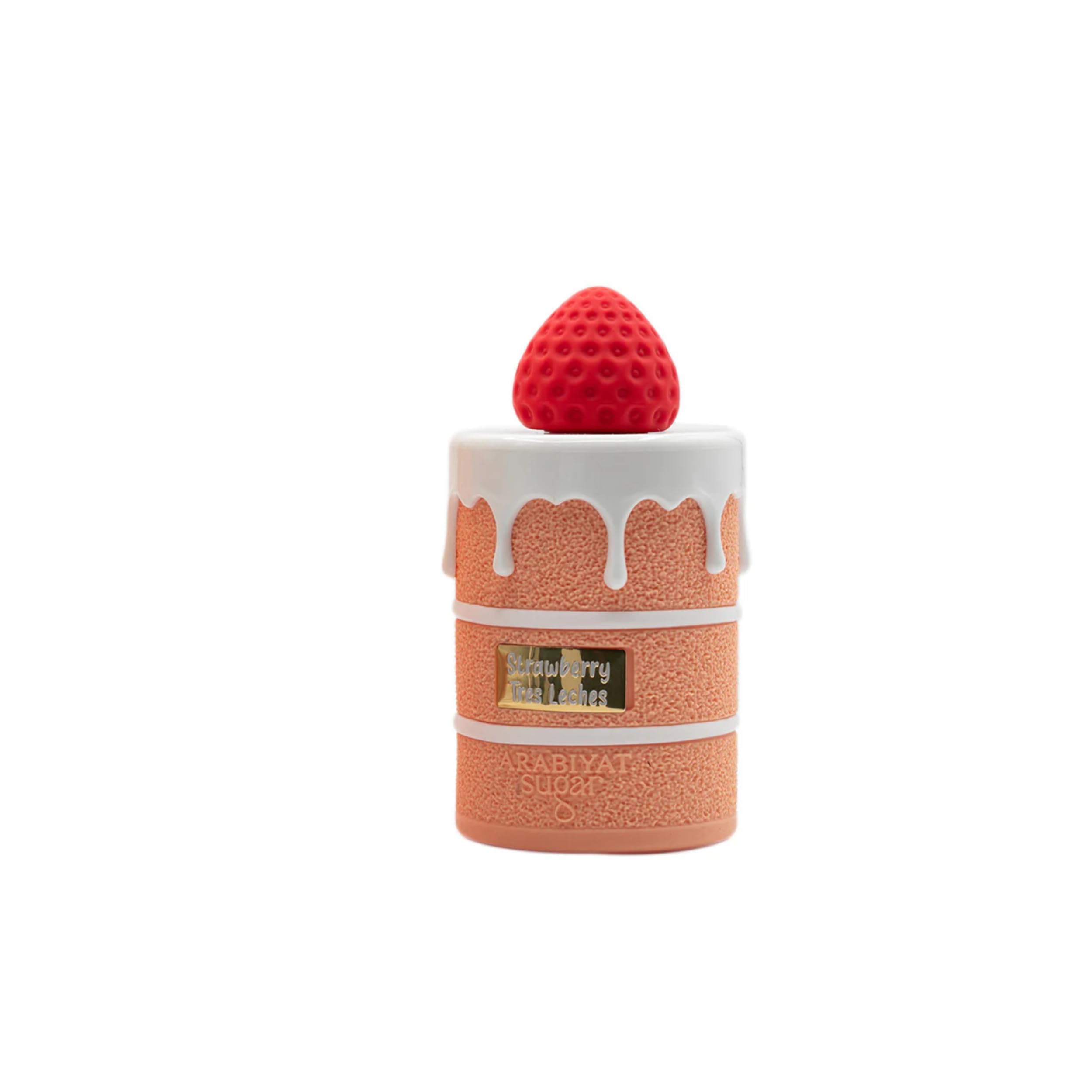 Arabiyat Sugar Strawberry Tres Leches bottle glows with fruity-dairy allure for daily wear.