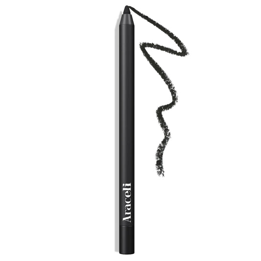 Araceli Beauty Gel Pencil Eyeliner wing application shows precise line.
