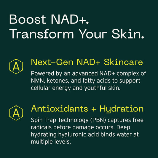 Aramore NAD+ cream texture close-up showing creamy, hydrating glide