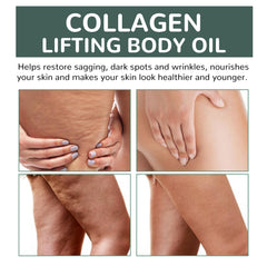 ARANYA Collagen Lifting Body Oil applied to neck and chest for targeted care