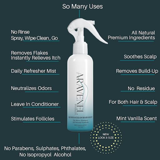 ARAVENEL Quick Clean Hair Mist ideal for braids, locs, and wigs.