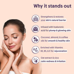 Aravi Organic Ceramides Hyaluronic Acid ingredients box highlights barrier support