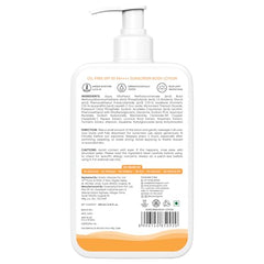 Aravi Organic Sunscreen Body Lotion on leg demonstrating invisible finish.