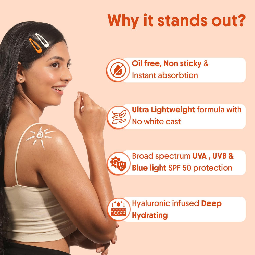 Aravi Organic Sunscreen Body Lotion bottle highlighting clear, non-greasy texture.