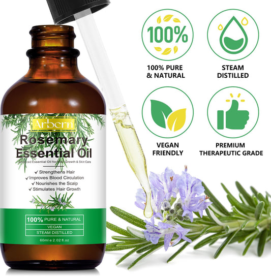 Arbcrn rosemary oil with dropper for precise skin and hair care.