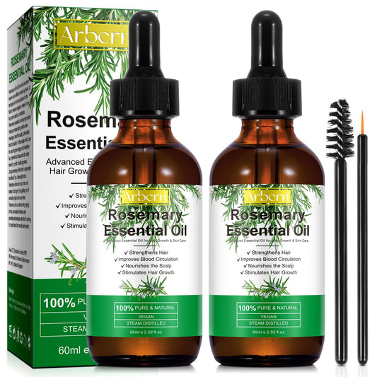 Arbcrn rosemary oil bottle promotes hair growth and scalp nourishment.