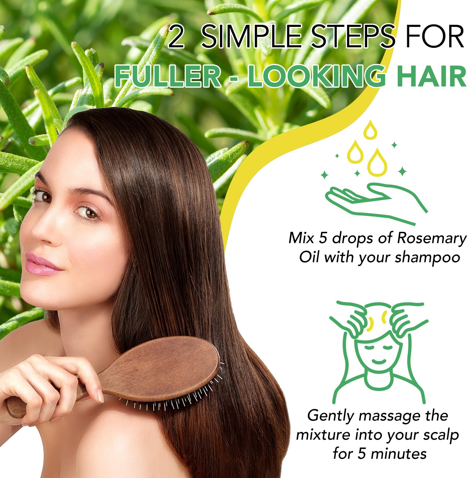 Arbcrn steam-distilled rosemary oil header emphasizing purity.