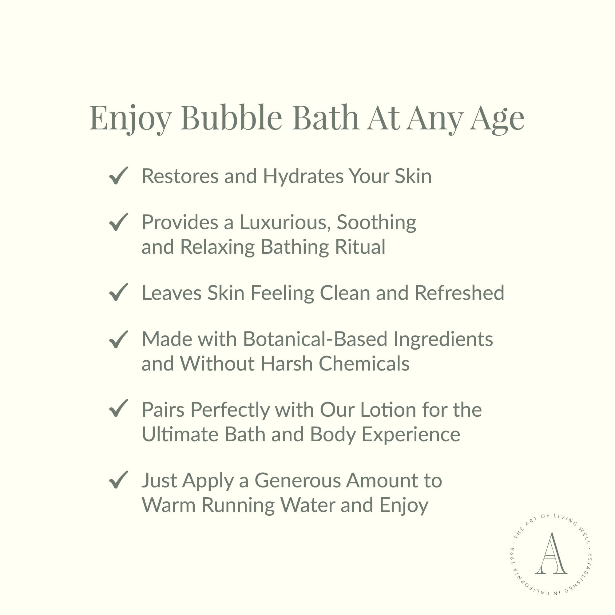 Archipelago Botanicals Bath Bubbles closeup highlighting rich foam and calm ambiance.