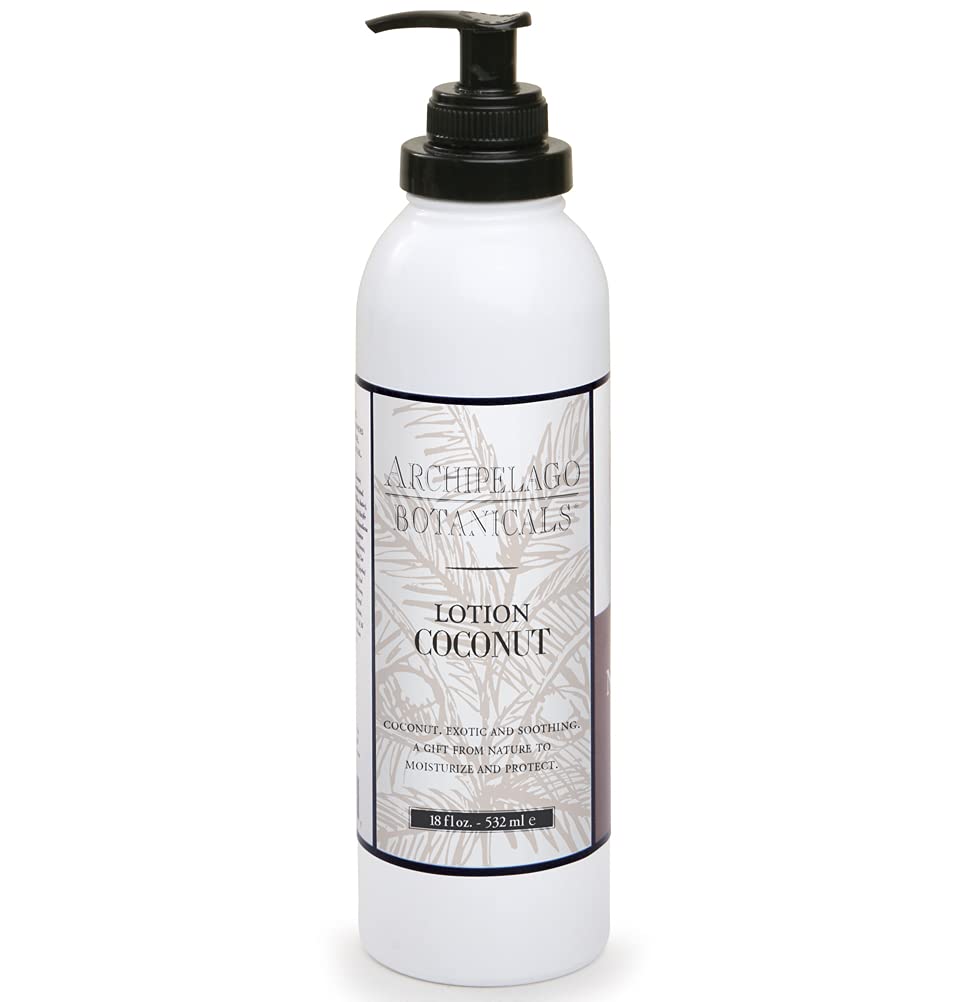 Archipelago Botanicals Coconut Moisturizer bottle on display for daily hydration.
