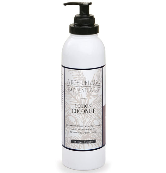 Archipelago Botanicals Coconut Moisturizer bottle on display for daily hydration.