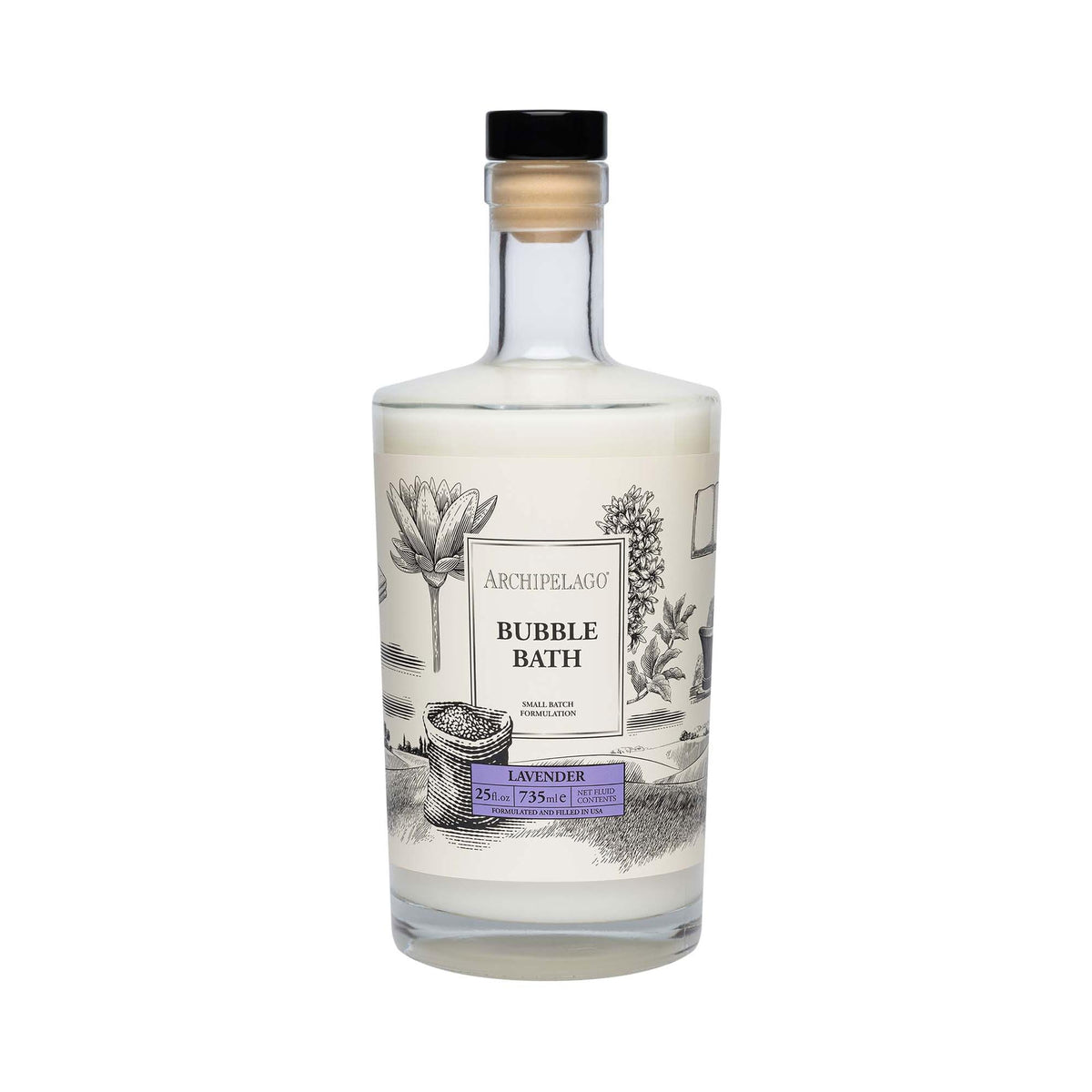 Archipelago Botanicals Lavender Bubble Bath bottle for a calming hydration ritual.