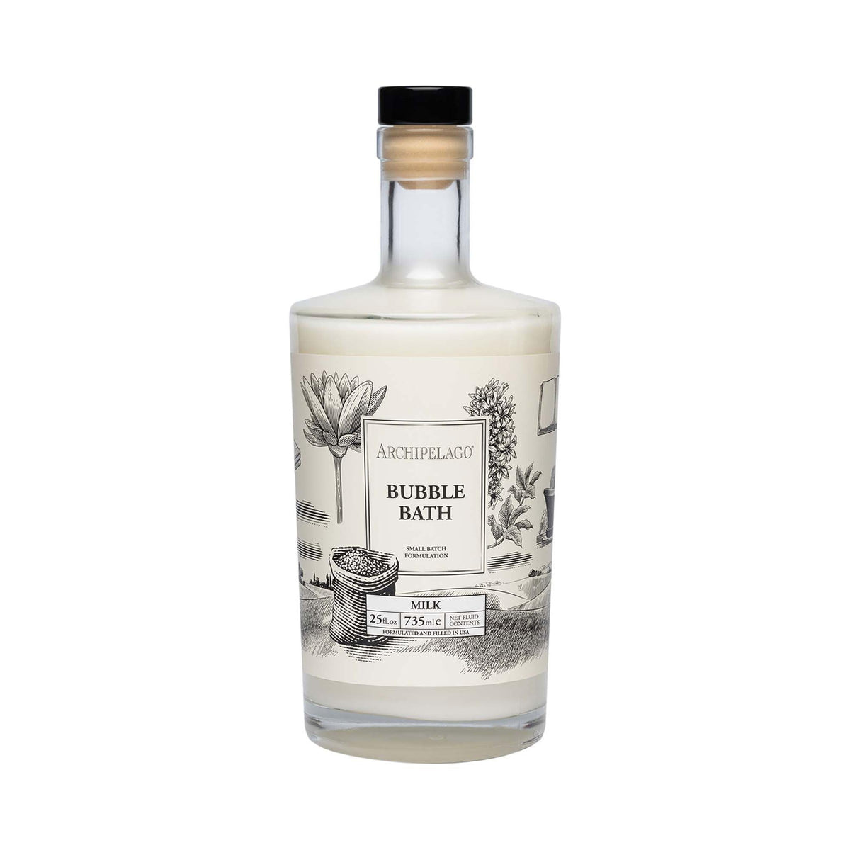 Archipelago Botanicals Luxury Milk Bubble Bath bottle ready for a hydrating soak.
