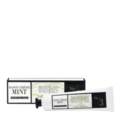 Archipelago Botanicals Morning Mint Hand Creme bottle, delivering quick hydration without a greasy residue.