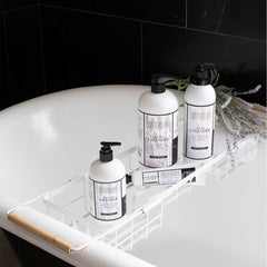 Close-up of essential oil blend in Archipelago Lavender Body Wash with natural ingredients.