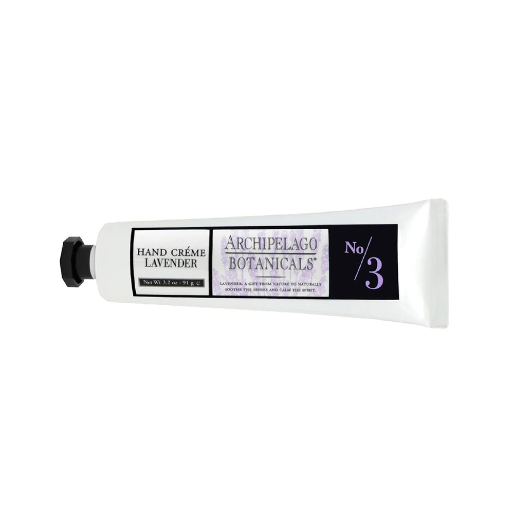 Archipelago Lavender Hand Crème on hands after washing for soft touch.