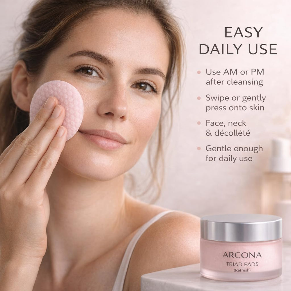 ARCONA Cranberry Triad Milky Toner Pads featuring Cranberry Extract for phytonutrients