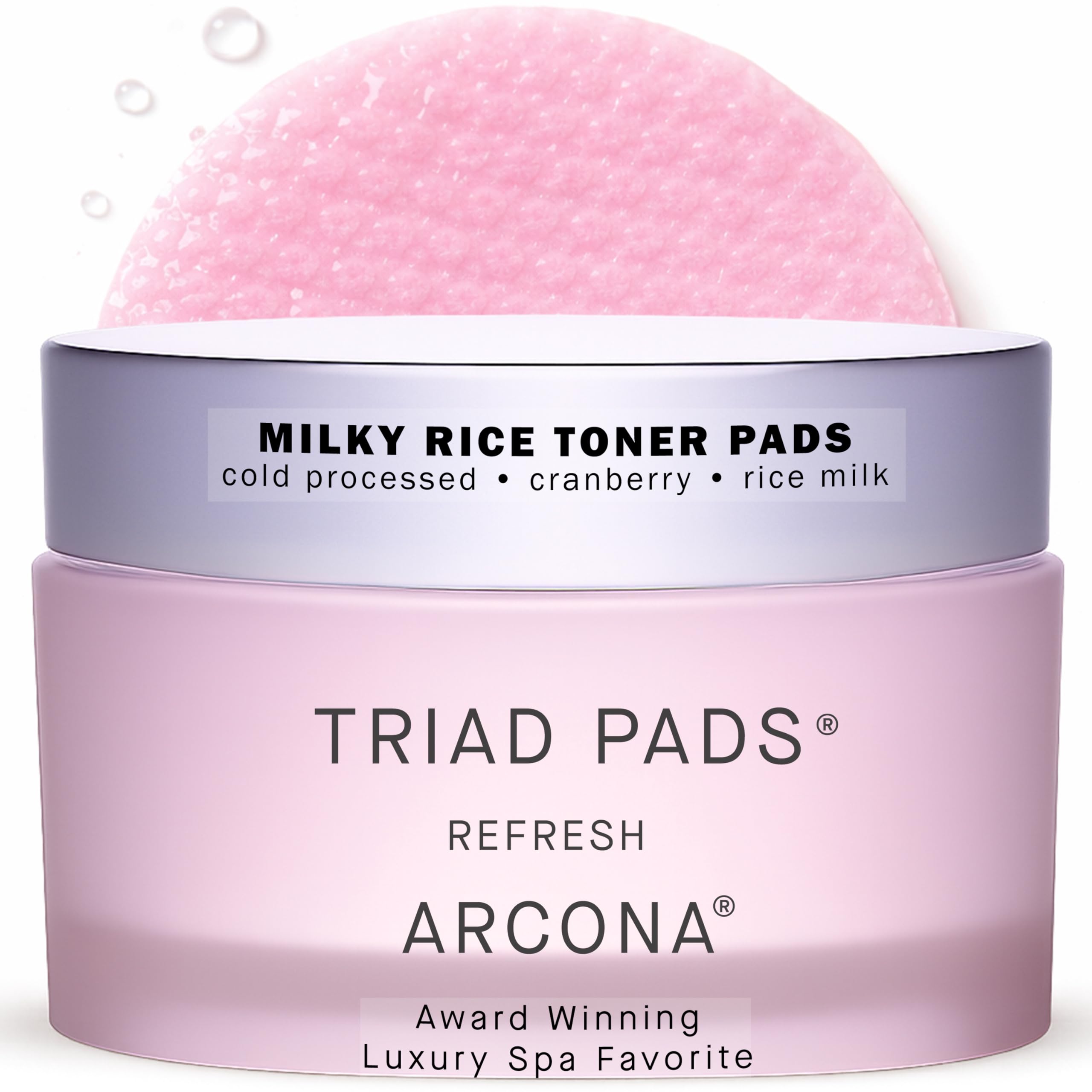 ARCONA Cranberry Triad Milky Toner Pads pack for convenient at-home brightness and hydration