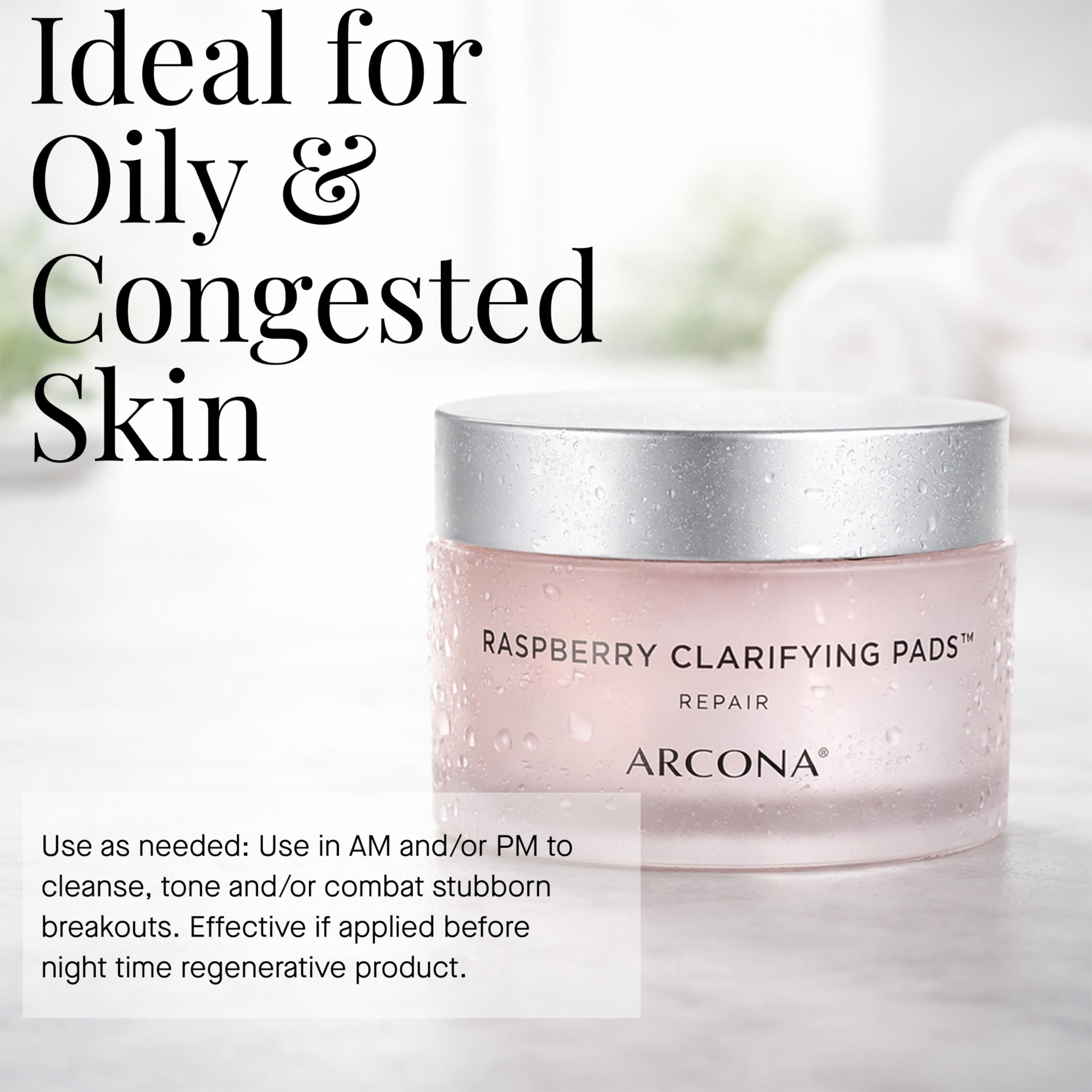 ARCONA Raspberry Clarifying Pads ingredients tea tree extracts for refreshed clarity