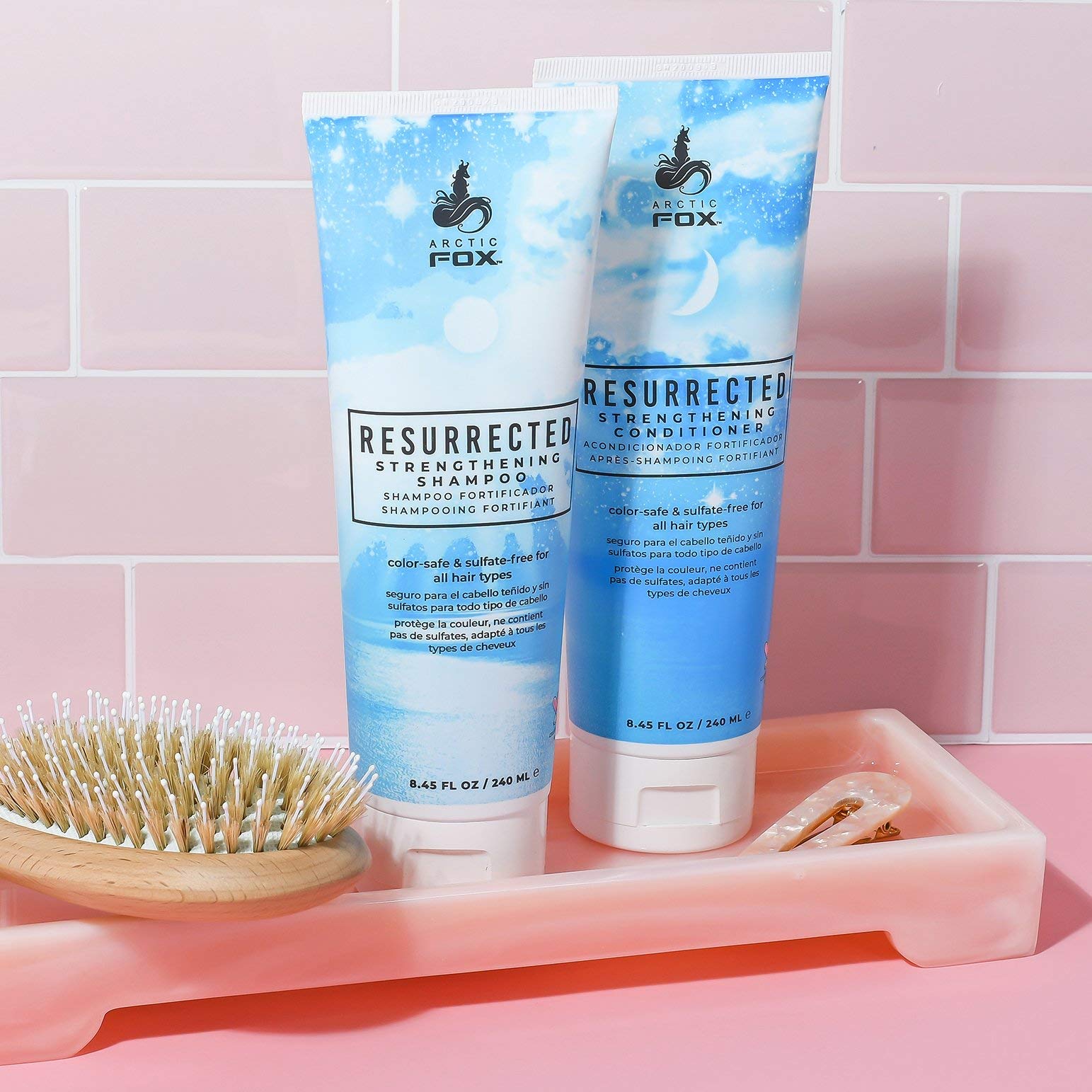 ARCTIC FOX Resurrected conditioner bottle emphasizes detangling, softness, and color-safe care.