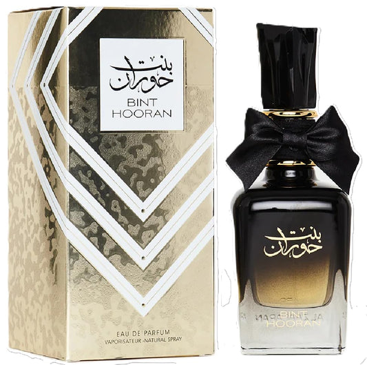 Ard Al Zaafaran Bint Hooran bottle angled, suggesting lasting sillage through the day