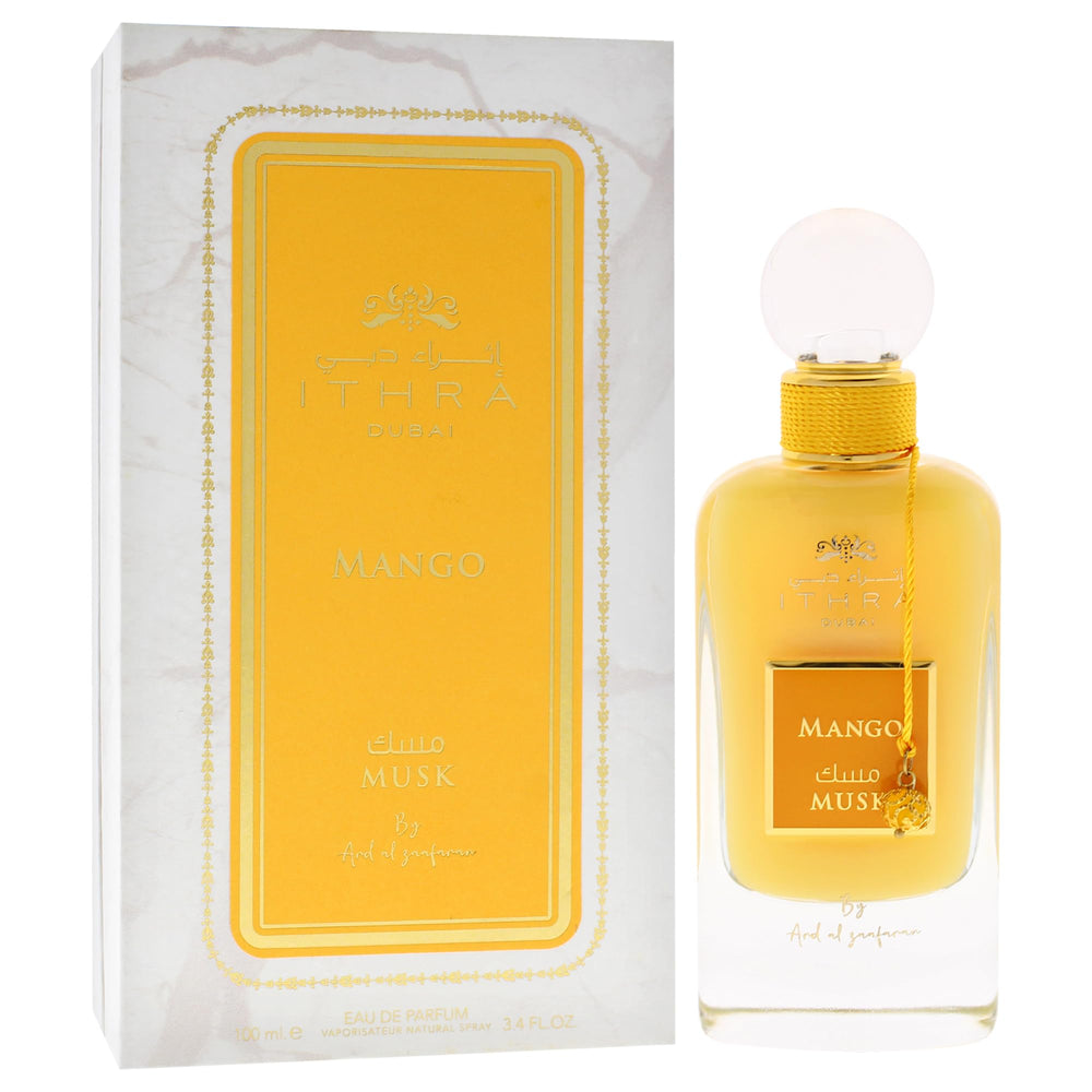 Ard Al Zaafaran Ithra Dubai Musk Mango cap highlighting premium presentation for on-the-go refresh.