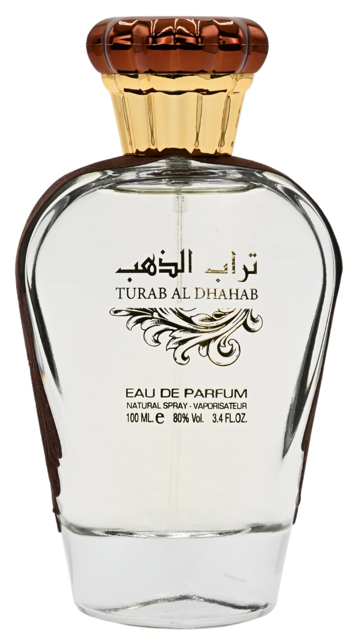 Ard Al Zaafaran Turab Al Dhahab bottle shot highlights rich, spicy-woody tones for evening wear.