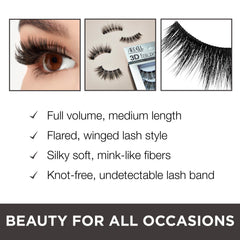 Ardell 3D Faux Mink 852 lashes showing criss-cross layers for depth.