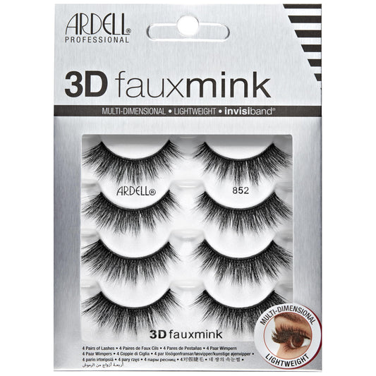 Ardell 3D Faux Mink 852 lashes in full-volume style for natural glamour and versatility.