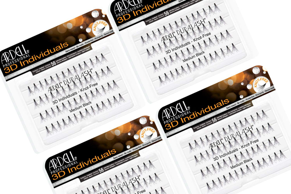 Ardell 3D Individuals Medium Black lashes pack close-up for easy DIY extensions