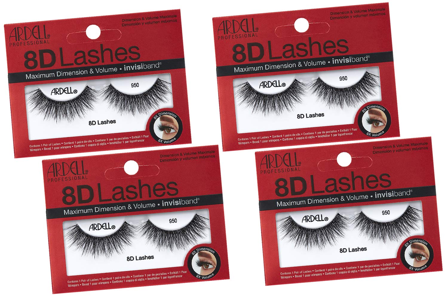 Ardell 8D Lashes 950 4-pack: feathery volume for a dramatic look