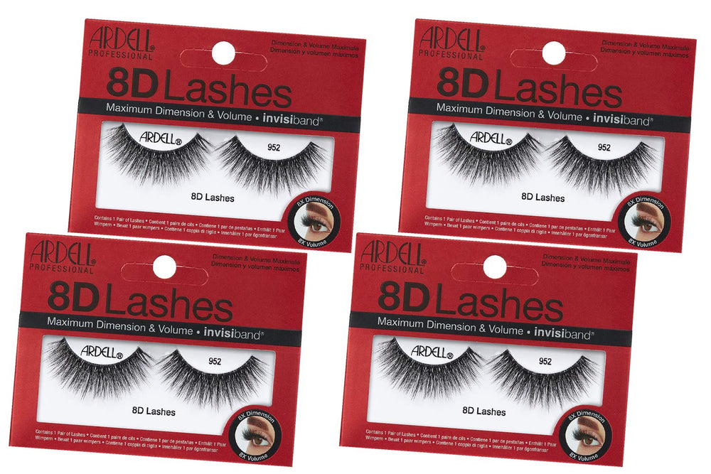 Ardell 8D Lashes 952 in a 4-pack for dramatic volume and comfortable wear
