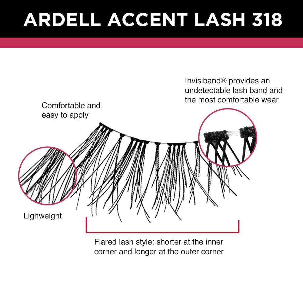 Ardell Accent 318 uses 100% human hair for a natural look.
