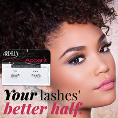 Ardell Accent 318 lightweight lashes deliver comfortable wear all day.