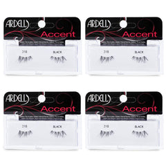 Ardell Accent 318 half lashes highlight outer edge for subtle cat-eye.