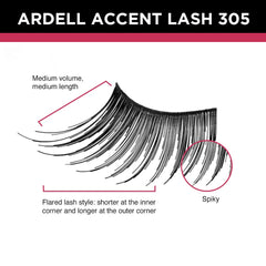 Ardell Accent Half Lashes 305 medium volume adds gentle drama at the edges.