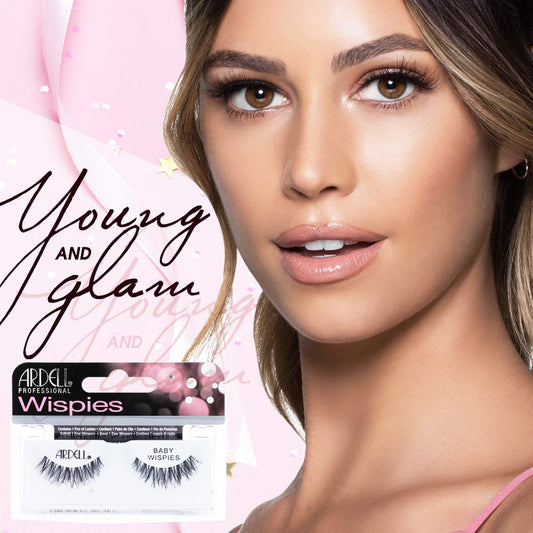 Ardell Baby Wispies feathered central lashes create soft volume.